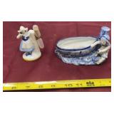 Blue DELFT decoration has broken foot and a Dutch