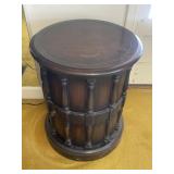 Butler Traditional Round Wooden Barrel Table in
