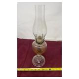 Oil lamp, 16 inches tall