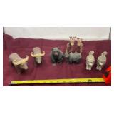 hand carved painted animals 2 x 2 x 2