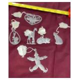 Bavarian pewter art ornaments