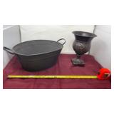 Metal bucket, and planter with grape design