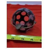 RUBY RED Ashtray CUT TO CLEAR CRYSTAL Marita Vogt