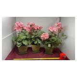 Artificial geraniums pink