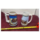2002 and 2009 Budweiser Anheuser, Bush Steins