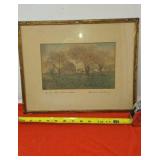 Under the apple Tree Artist Signed Water Color