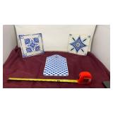 Blue and white hot plates made in Spain with