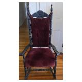 19th Century Chair With Burgundy Velvet