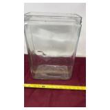 Exide glass battery jar, 15 inches tall made in