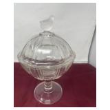 Riverside Frosted Chicken Finial covered compote