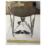 Sturdy metal stool with the birds, 18 inches tall