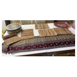 Sewing box placemats table runner serving tray