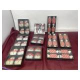 Decorative new candles, Santas and candy