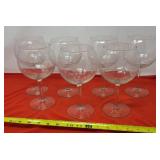 7- 9" Tall Etched Grape Wine Glass & Decanter