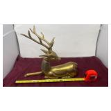 Brass deer figurine 16 inches long 15 inches tall