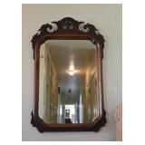 Antique Hand Carved Beveled Mirror 33 x 23
