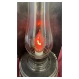 Hurricane lamp in Kettle Black finish, designed