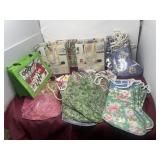 Unused gift bags, mostly Christmas