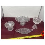 Clear, cut glass, including Indy and a glass