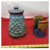 handmade stoneware pottery set,  including