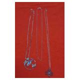 3 Sterling Necklaces 9.18g