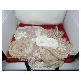 vintage, handcrafted crochet doilies in various