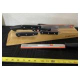 Pro Wusthof knife set with sharpener and wood