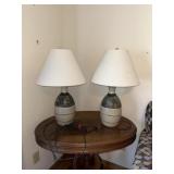 2 tiled side table lamps