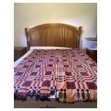 Two hand woven  wool coverlets each measures 34 x