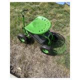 Yard pull scooter with seat and basket.. All