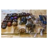 Tote with lid of all ribbon and yarn.