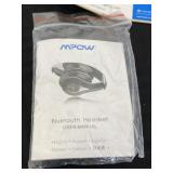 MPOW bluetooth headset in carrying case.