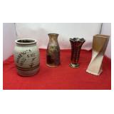 Handmade pottery vases and cookie jar
