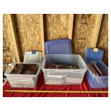 Harvest Ideals books and Christmas books in totes