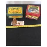 1991 and 1992 Collector Crayon tins with crayons.