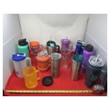 Various types of water bottles