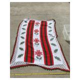 44 x 62 Christmas quilt with tote and lid . it