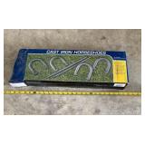 Cast iron horseshoe set missing one stake.