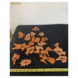 Copper colored metal cookie cutters.