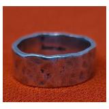 .925 Hammered  Sterling Ring 6.79g
