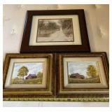 Framed canvas paintings by Prange and framed