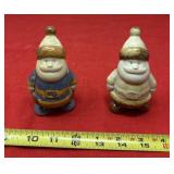 handcrafted ceramic Santa Claus figurines are