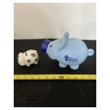 First Mid Illinois piggy bank along with small