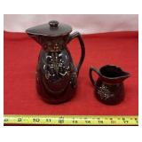 vintage Japanese Moriage redware tea set