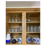 All grasses and cups on shelves.