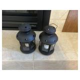 Metal hanging candle holders