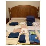 Five seat cushions, shower curtain, bed skirt,