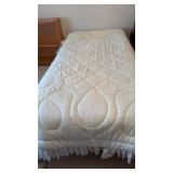 Single hospital bed.