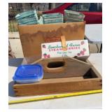 Strawberry containers and lids wooden strawberry