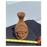 Carved pine wood indian vase.